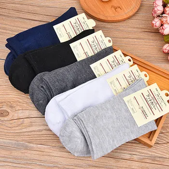 10pcs=5pairs/lot High Quality Men's Business Cotton Socks For Man Brand Autumn Winter Black Socks Male White Casual Socks 2017