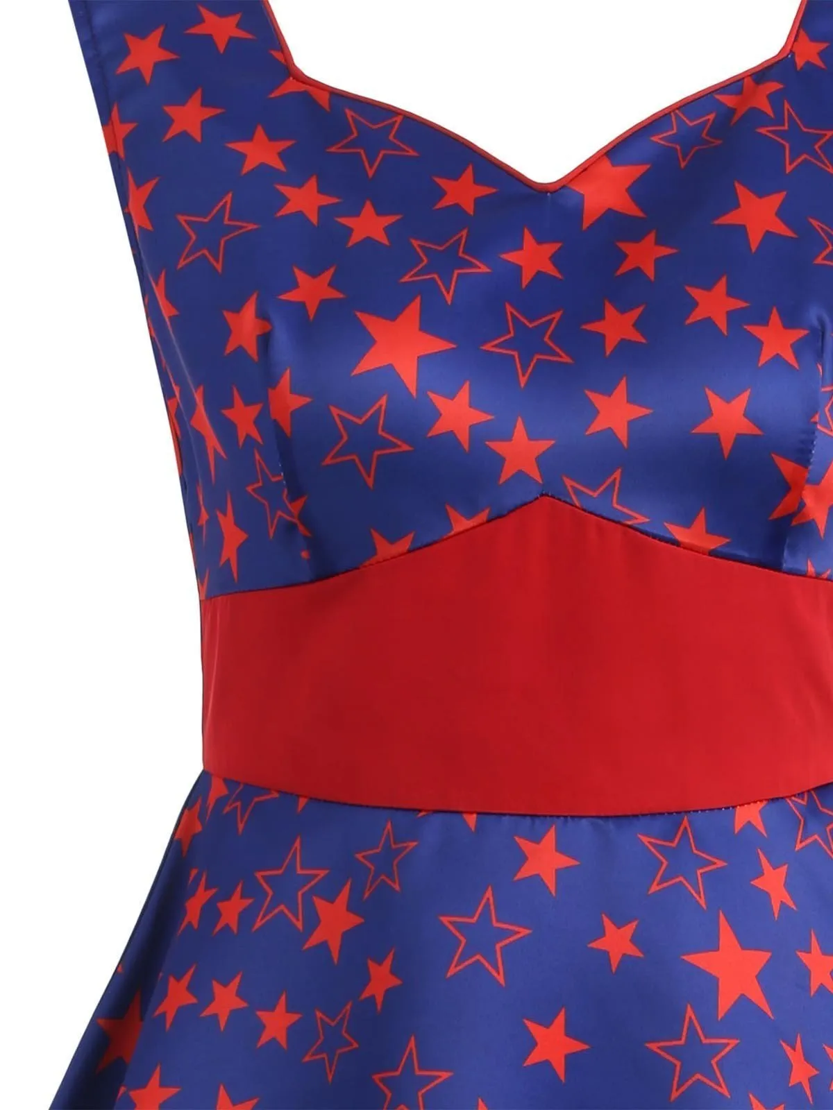 1950s Little Stars Sweetheart Neck Dress