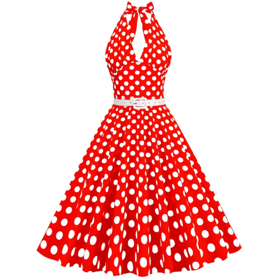 1950s Polka Dot Lace Patchwork Dress