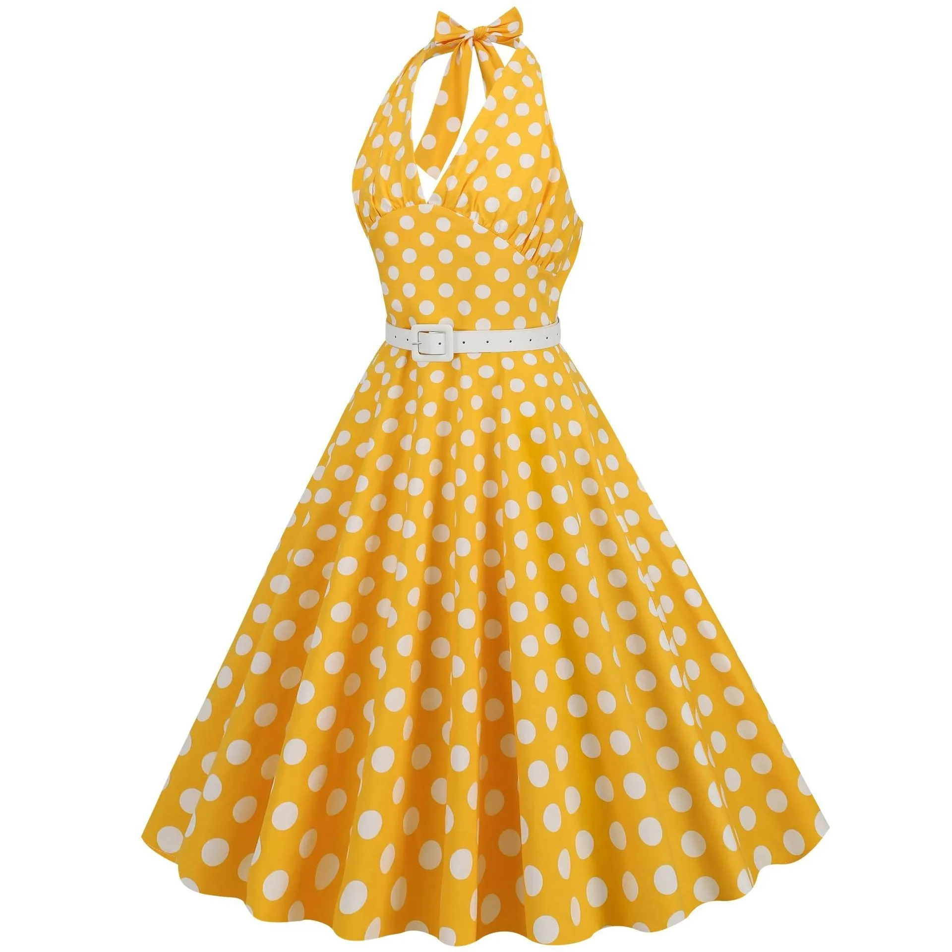 1950s Polka Dot Lace Patchwork Dress