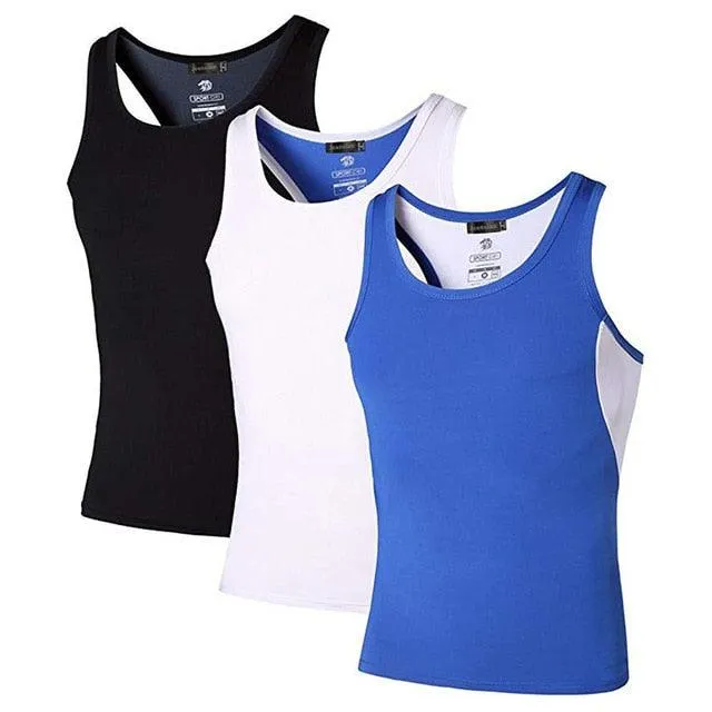 3 Pack Sport Tank Tops - Sleeveless Running Gym Workout Fitness Slim Tops (TM7)(F101)(F8)