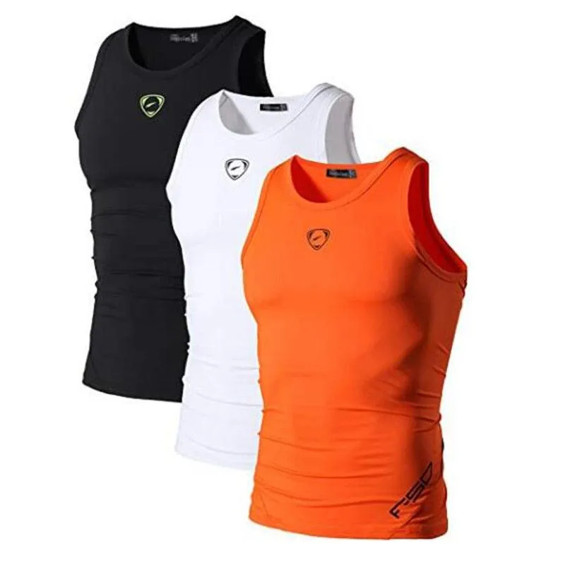 3 Pack Sport Tank Tops - Sleeveless Running Gym Workout Fitness Slim Tops (TM7)(F101)(F8)