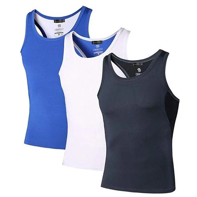 3 Pack Sport Tank Tops - Sleeveless Running Gym Workout Fitness Slim Tops (TM7)(F101)(F8)