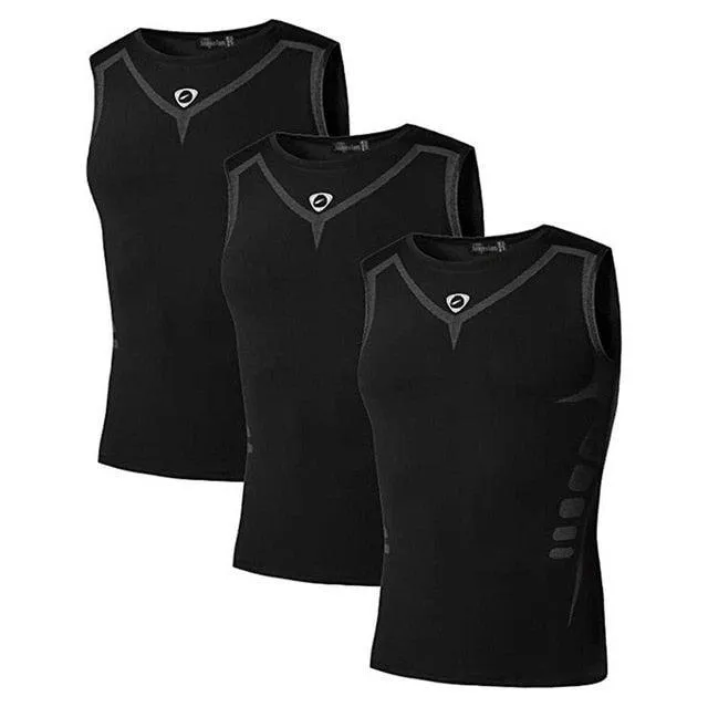 3 Pack Sport Tank Tops - Sleeveless Running Gym Workout Fitness Slim Tops (TM7)(F101)(F8)