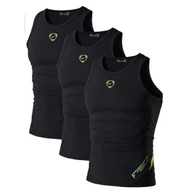 3 Pack Sport Tank Tops - Sleeveless Running Gym Workout Fitness Slim Tops (TM7)(F101)(F8)