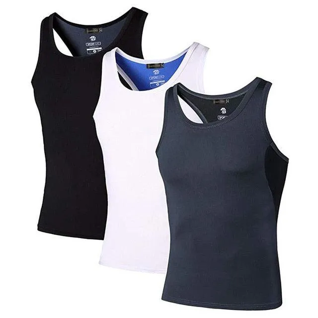 3 Pack Sport Tank Tops - Sleeveless Running Gym Workout Fitness Slim Tops (TM7)(F101)(F8)