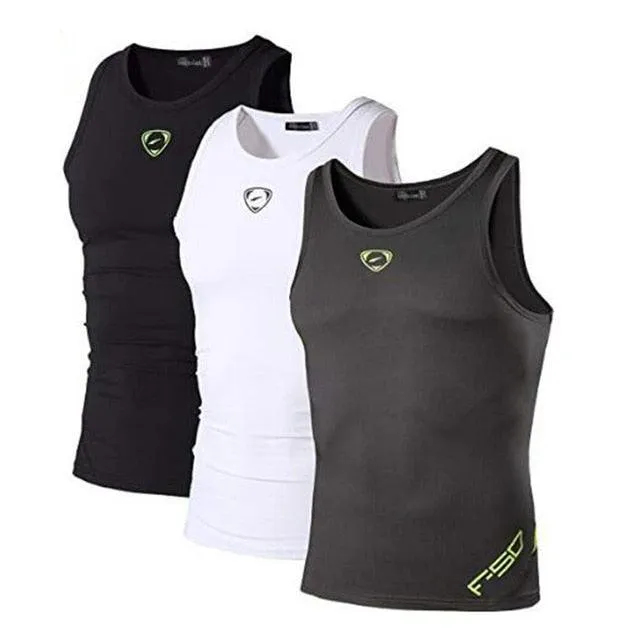 3 Pack Sport Tank Tops - Sleeveless Running Gym Workout Fitness Slim Tops (TM7)(F101)(F8)