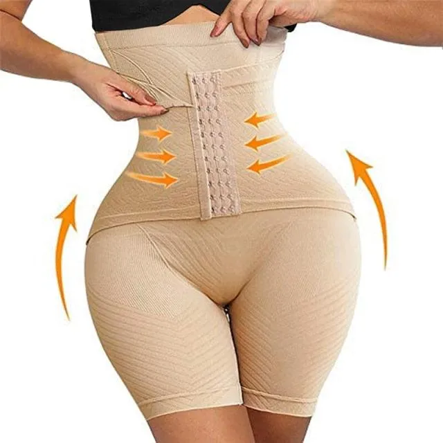 5XL Push Up Butt Lifter Slim Body Shaper - Firm Tummy Control Panties with Hooks Shapewear - High Waist Trainer (FHW1)