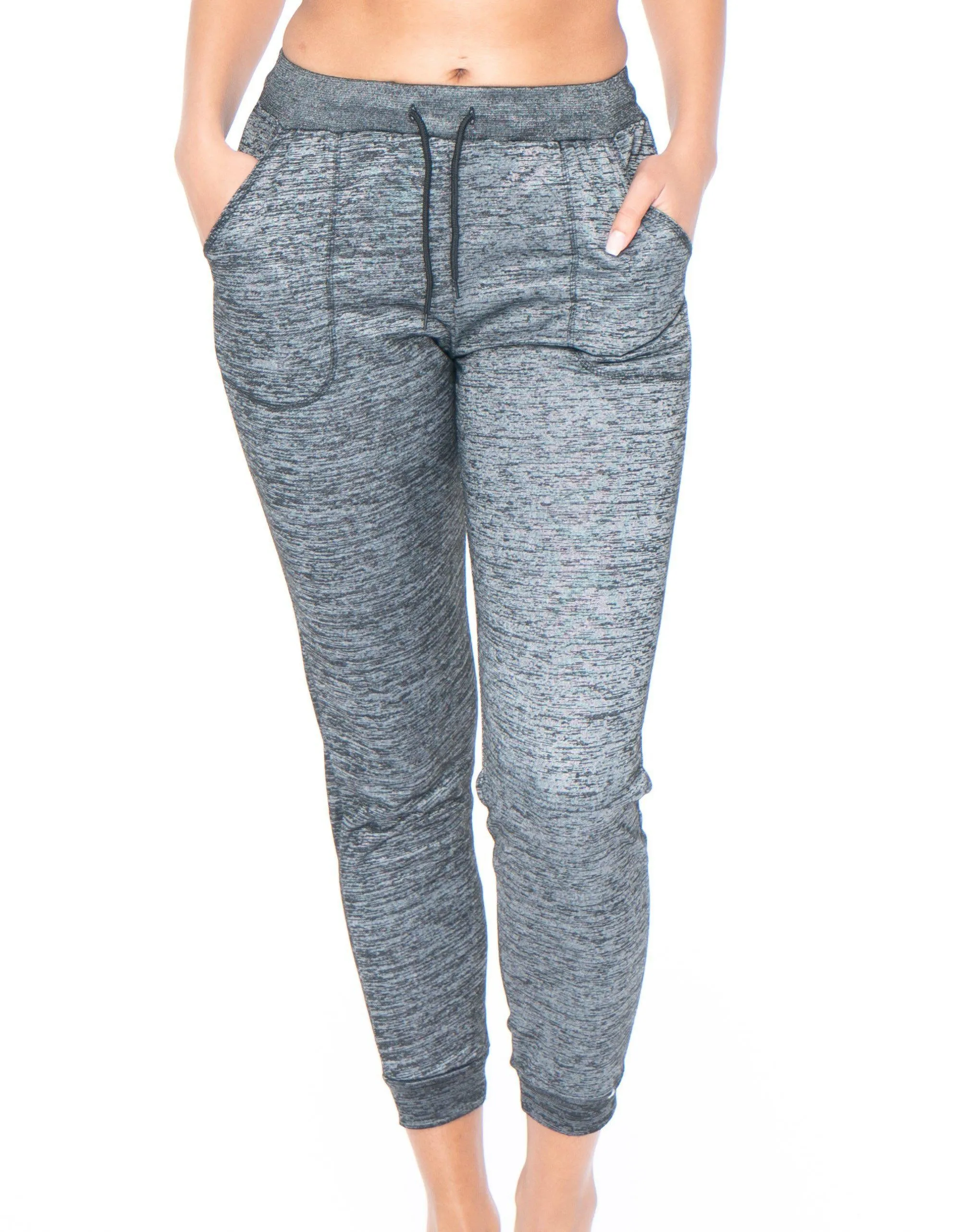 Activewear Gray Marbled Leggings with Pockets