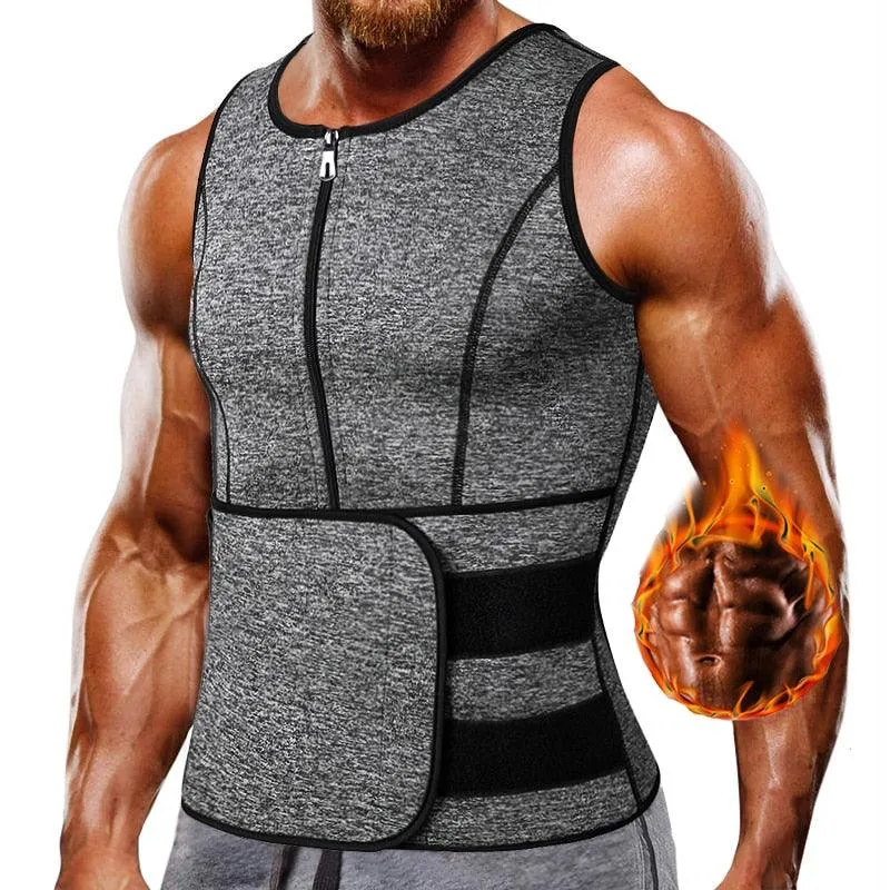 Amazing Men's Shapers Sweat Vest for Men Waist Trainer Vest Adjustable Workout Body Shaper with Double Zipper for Sauna Suit (FHM1)(1U101)(1U9)(F101)