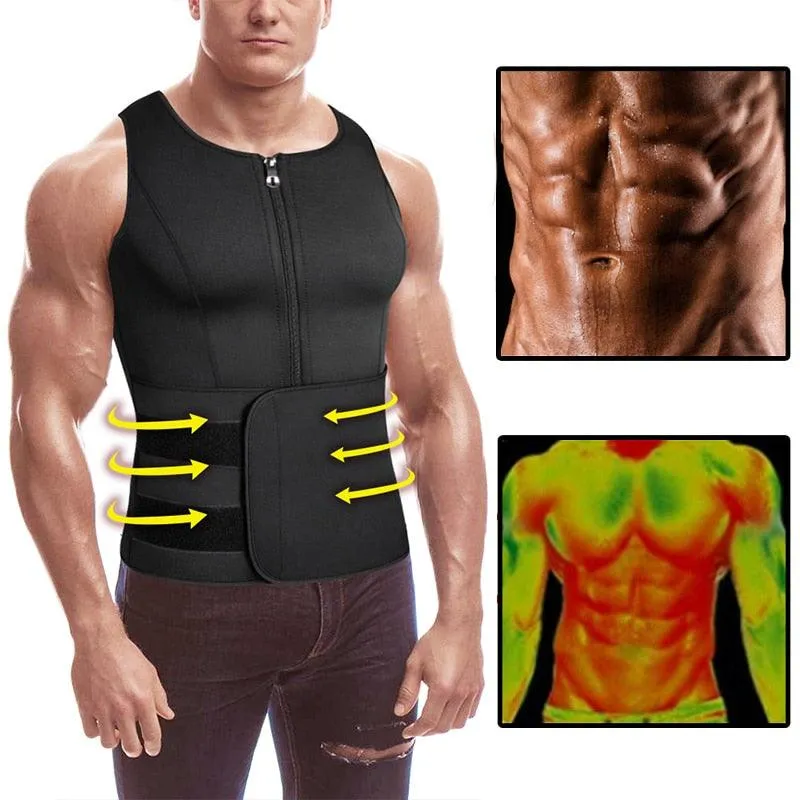 Amazing Men's Shapers Sweat Vest for Men Waist Trainer Vest Adjustable Workout Body Shaper with Double Zipper for Sauna Suit (FHM1)(1U101)(1U9)(F101)