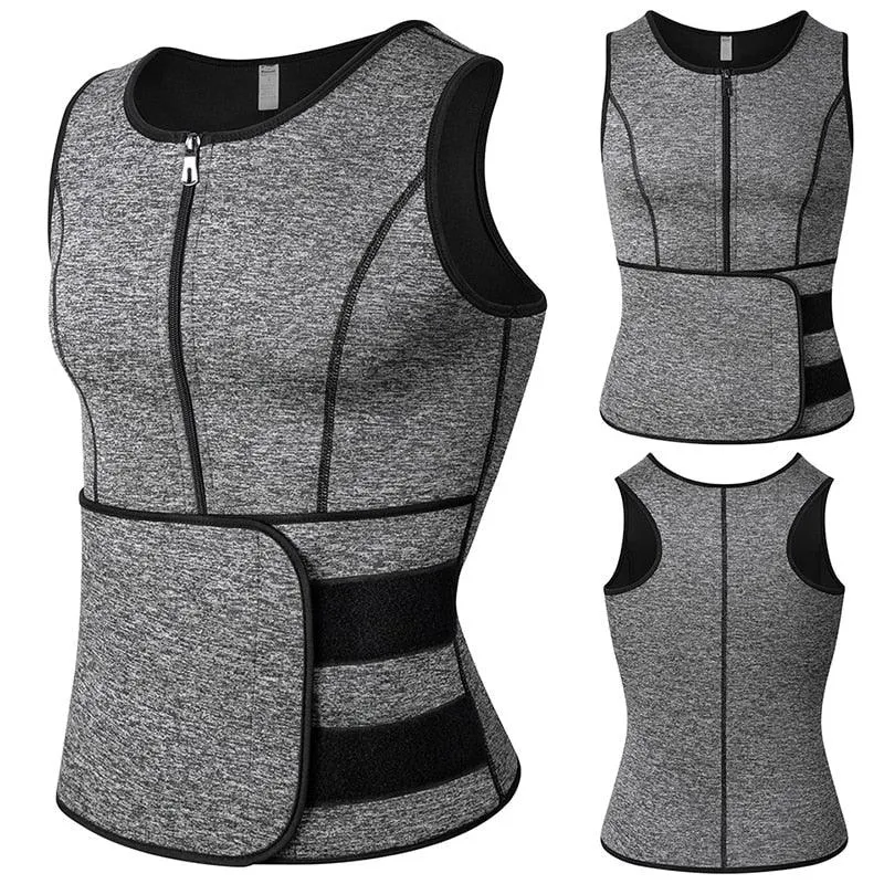 Amazing Men's Shapers Sweat Vest for Men Waist Trainer Vest Adjustable Workout Body Shaper with Double Zipper for Sauna Suit (FHM1)(1U101)(1U9)(F101)