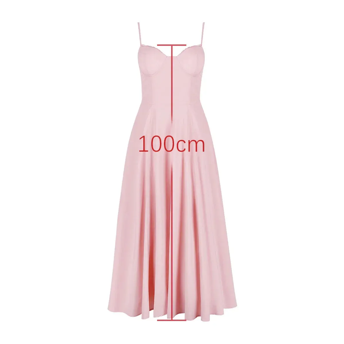 Amozae Summer Elegant Chic Dresses Medium Length Pink Spaghetti Strap Flare Birthday Party Dresses Holiday Women's Clothing