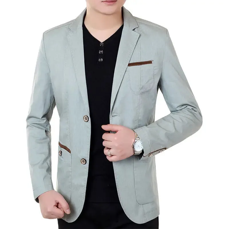 ARWEN AJH 2024 New Men Suit Jacket Thin Blazers Spring Autumn Solid Business Casual Suit Jacket Men Clothing Blazer   Coats