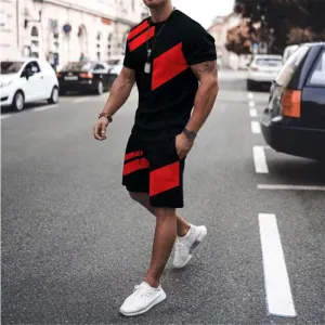 Black Red Modern Hawaiian Suit  Tracksuit