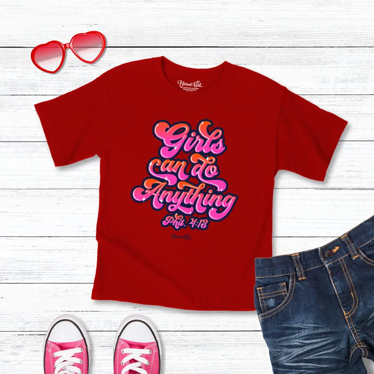 Blessed Girl Kids T-Shirt Girls Can Do Anything