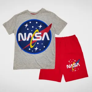 Boys Pajama Set (Tshirt & Short) - Nasa - Grey