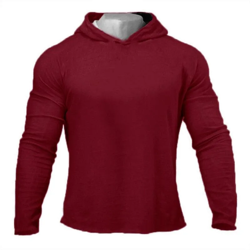 Brand Autumn Fitness Clothing -Mens Hooded T Shirt Streetwear -Bodybuilding Long Sleeve Tshirt  (TM5)(CC1)(1U100)(TM7)(1U101)(1U100)