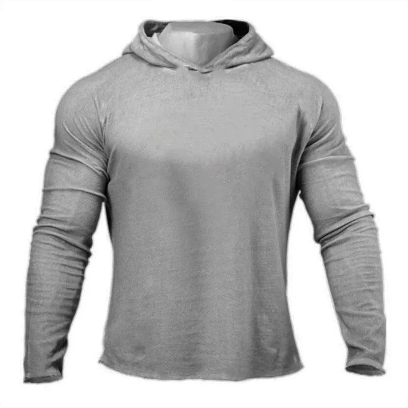 Brand Autumn Fitness Clothing -Mens Hooded T Shirt Streetwear -Bodybuilding Long Sleeve Tshirt  (TM5)(CC1)(1U100)(TM7)(1U101)(1U100)