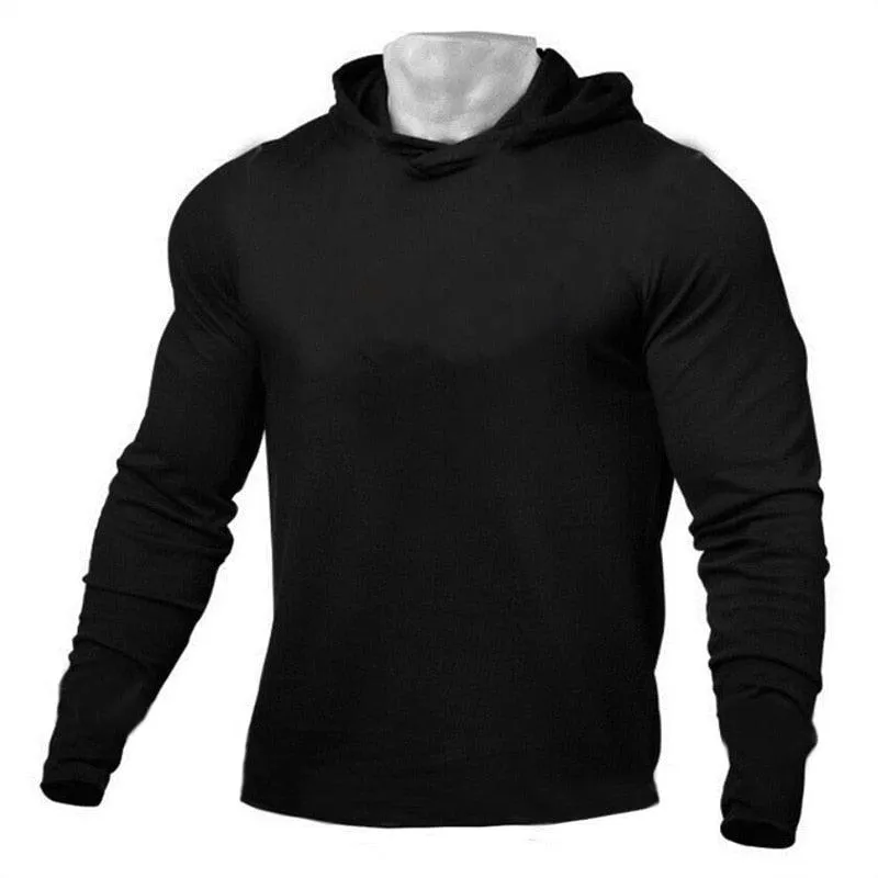 Brand Autumn Fitness Clothing -Mens Hooded T Shirt Streetwear -Bodybuilding Long Sleeve Tshirt  (TM5)(CC1)(1U100)(TM7)(1U101)(1U100)