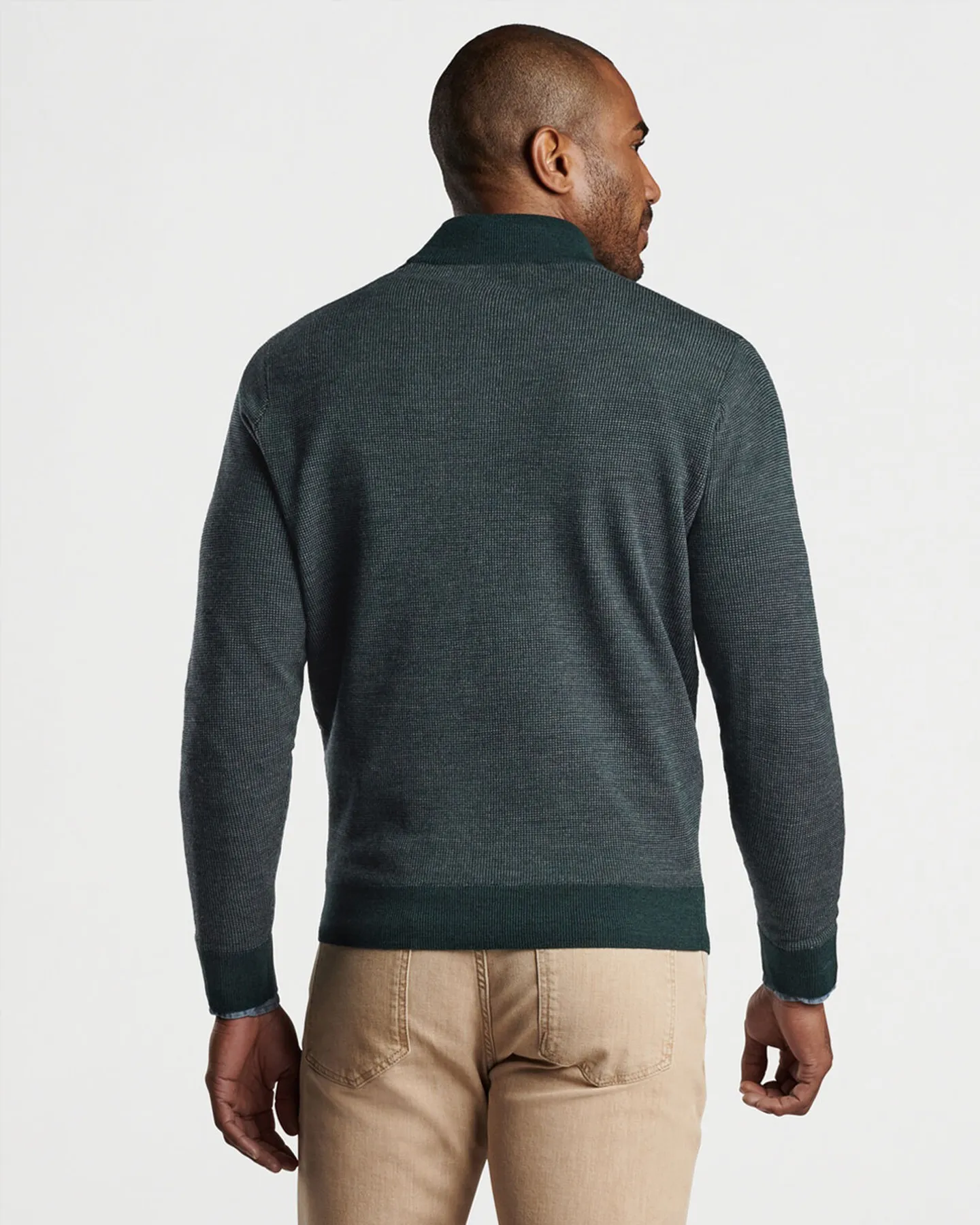 BREAKER BIRDSEYE 1/4 ZIP SWEATER - BALSAM