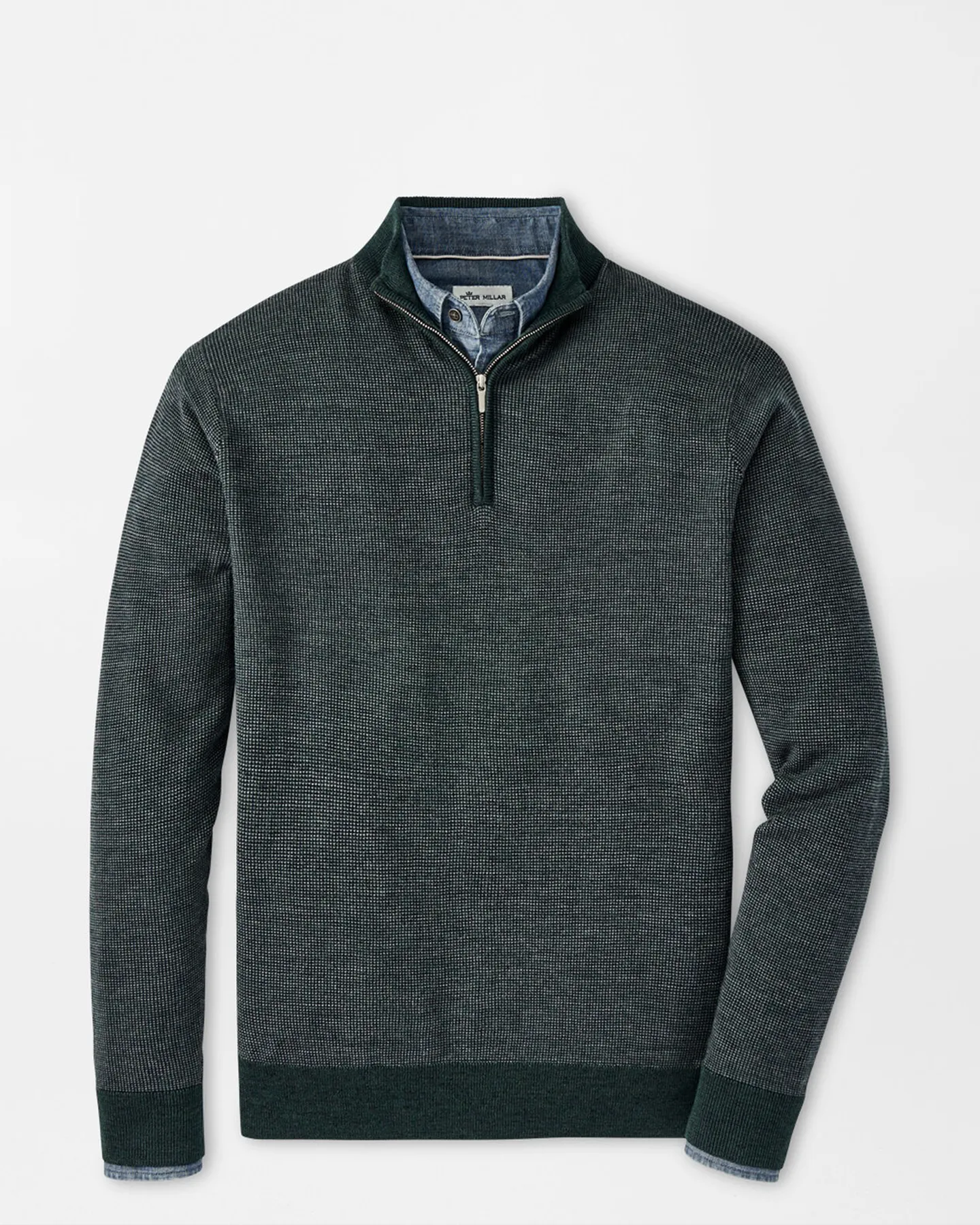 BREAKER BIRDSEYE 1/4 ZIP SWEATER - BALSAM