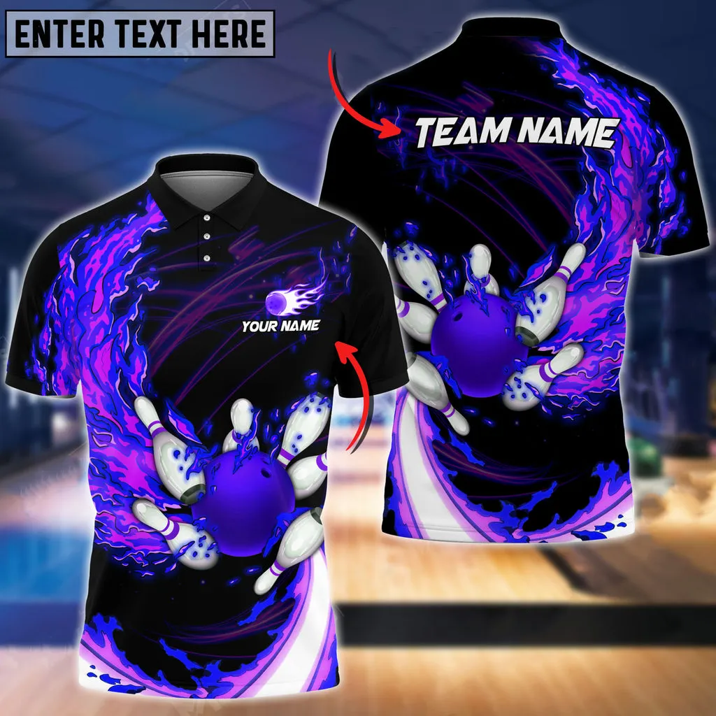 Breath Of Fire Bowling And Pins Multicolor Option Customized Name 3D Polo Shirt