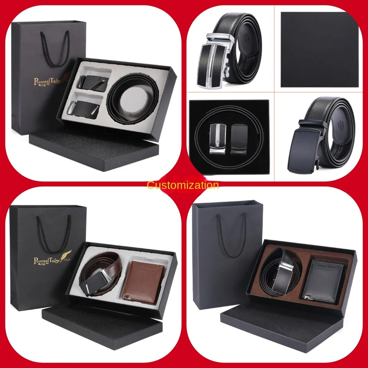 Buckle Belt Double Buckle Belt Gift Business Belt Gift Box