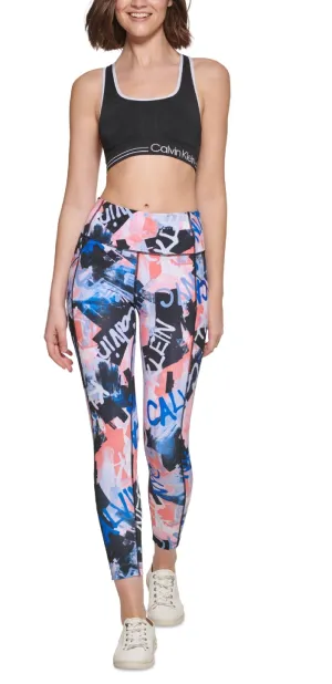 Calvin Klein Women's Printed High Rise 7/8 Leggings Blue Size X-Small