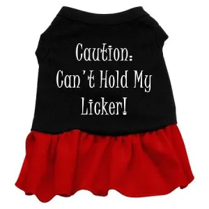 Can't Hold My Licker Screen Print Dress Black with Red XXL (18)