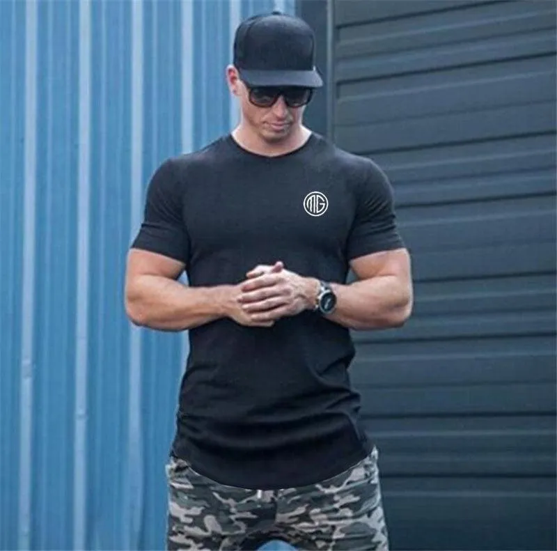 Classic Slim T Shirt -Men Gyms T-Shirts Bodybuilding Tops Fitness Clothing O-Neck Short Sleeve T Shirt (TM8)(1U8)(TM7)(1U101)(1U100)