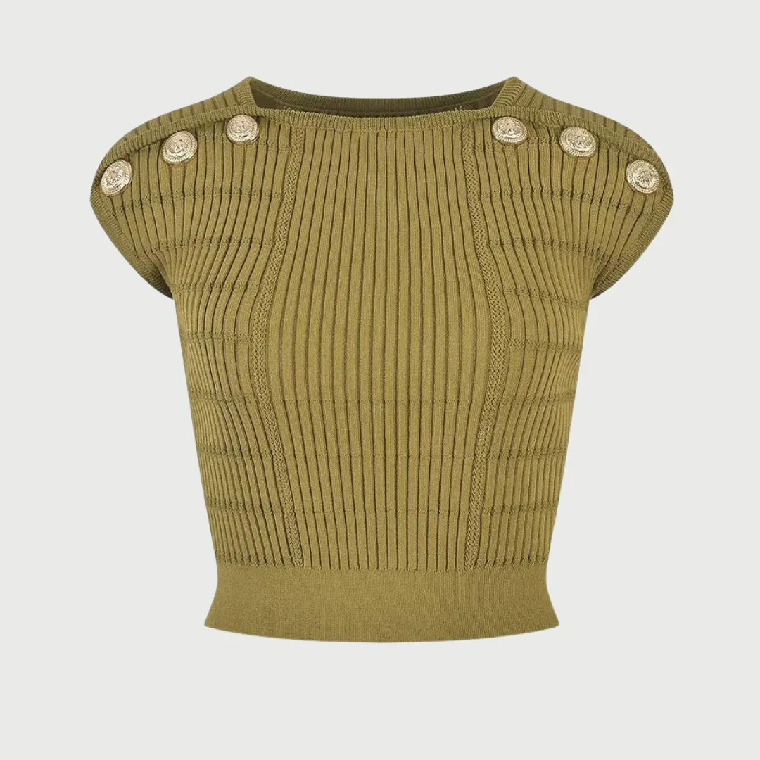 Cropped Ribbed Knit Tank Top