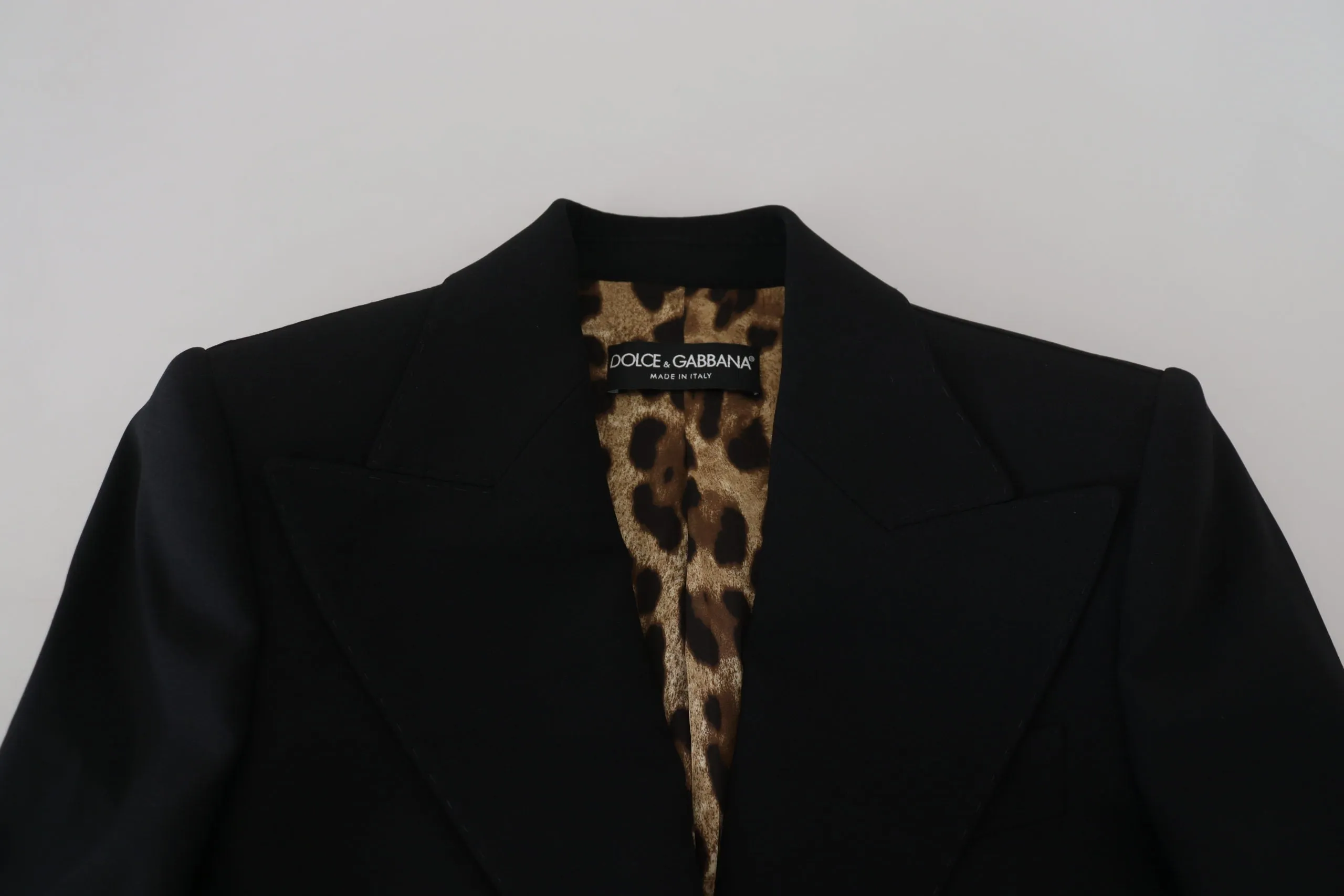 Dolce & Gabbana Elegant Black Stretch Wool Blazer