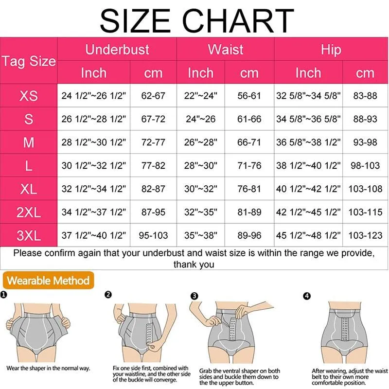 Faja Women Waist Trainer Body Shaper - Butt Lifter High Waist Control Panties Shapewear - Tummy Shaper Girdle Slimming Belt (FHW1)