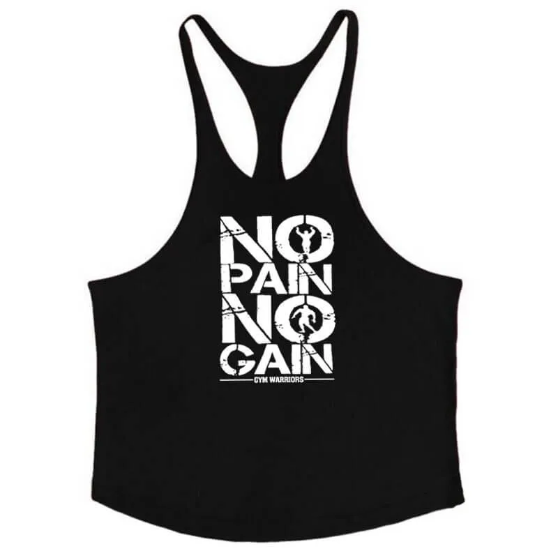 Fitness Tank Top with Letter Print / Male Cotton Tank - SF0574