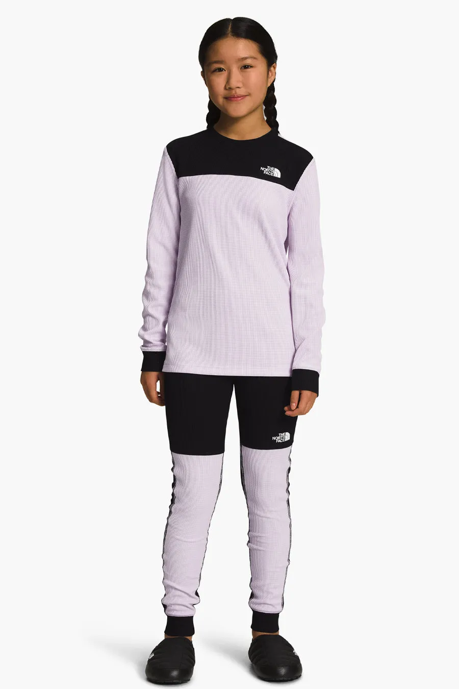 Girls Baselayer North Face Teen Waffle Baselayer Lavender Fog