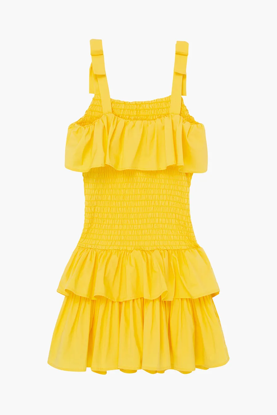 Girls Dress Habitual Kids Smocked Yellow (Size 16 left)