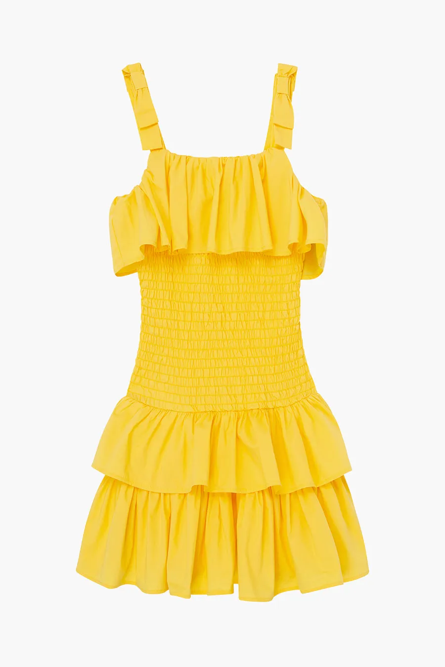 Girls Dress Habitual Kids Smocked Yellow (Size 16 left)