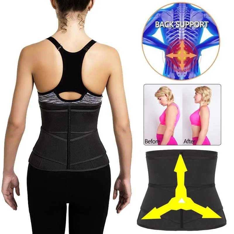 Gorgeous 3 Belts Waist Trainer Corset Women Body Shaper Neoprene Sweat Slimming Belt Sheath Reducing Curve Waist Shapers Workout Trimmer(FH)(FHW1)(1U31)(1U24)