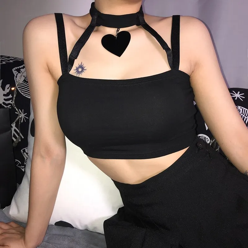 Gothic Choker Crop Top