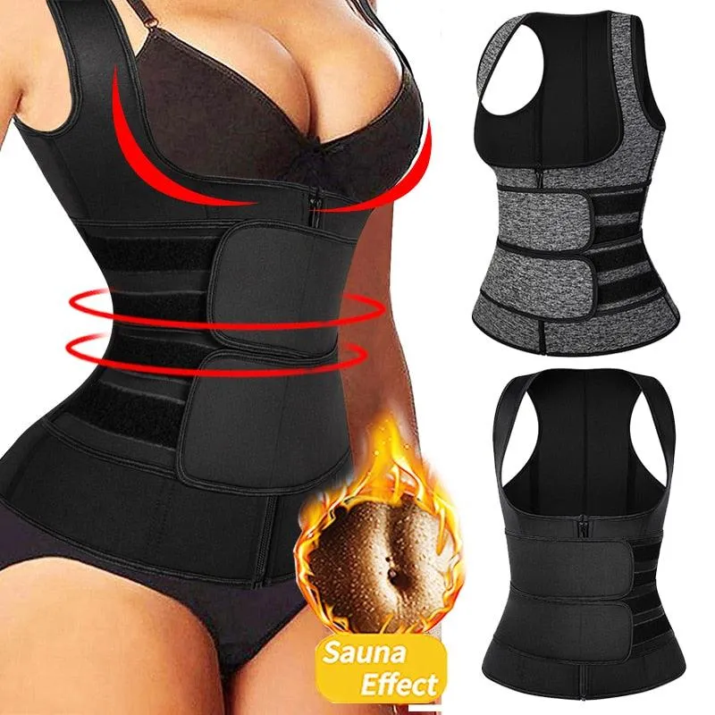 Great Sauna Waist Trainer Corset With Sweat Belt Women Shapewear - Body Shaper Weight Loss Compression Trimmer Workout Fitness(FH)(FHW1)(1U31)(1U24)