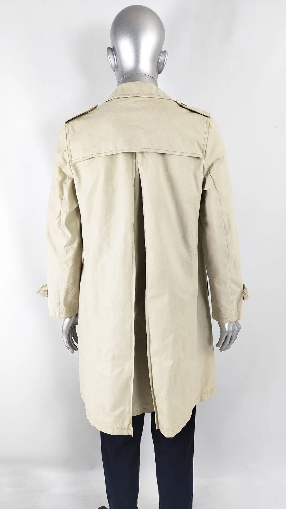 Harrods Vintage Mens Beige Trench Coat, 1960s