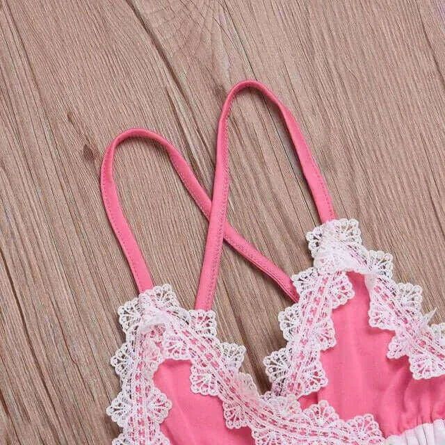 Infant Baby Girls Bodysuits Watermelon Print Lace