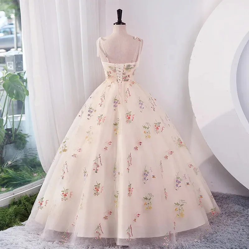 kamahe Luxury Floral Embroidery Long Champagne Prom Evening Dresses Women Summer Party Formal Occasions Reception Dress