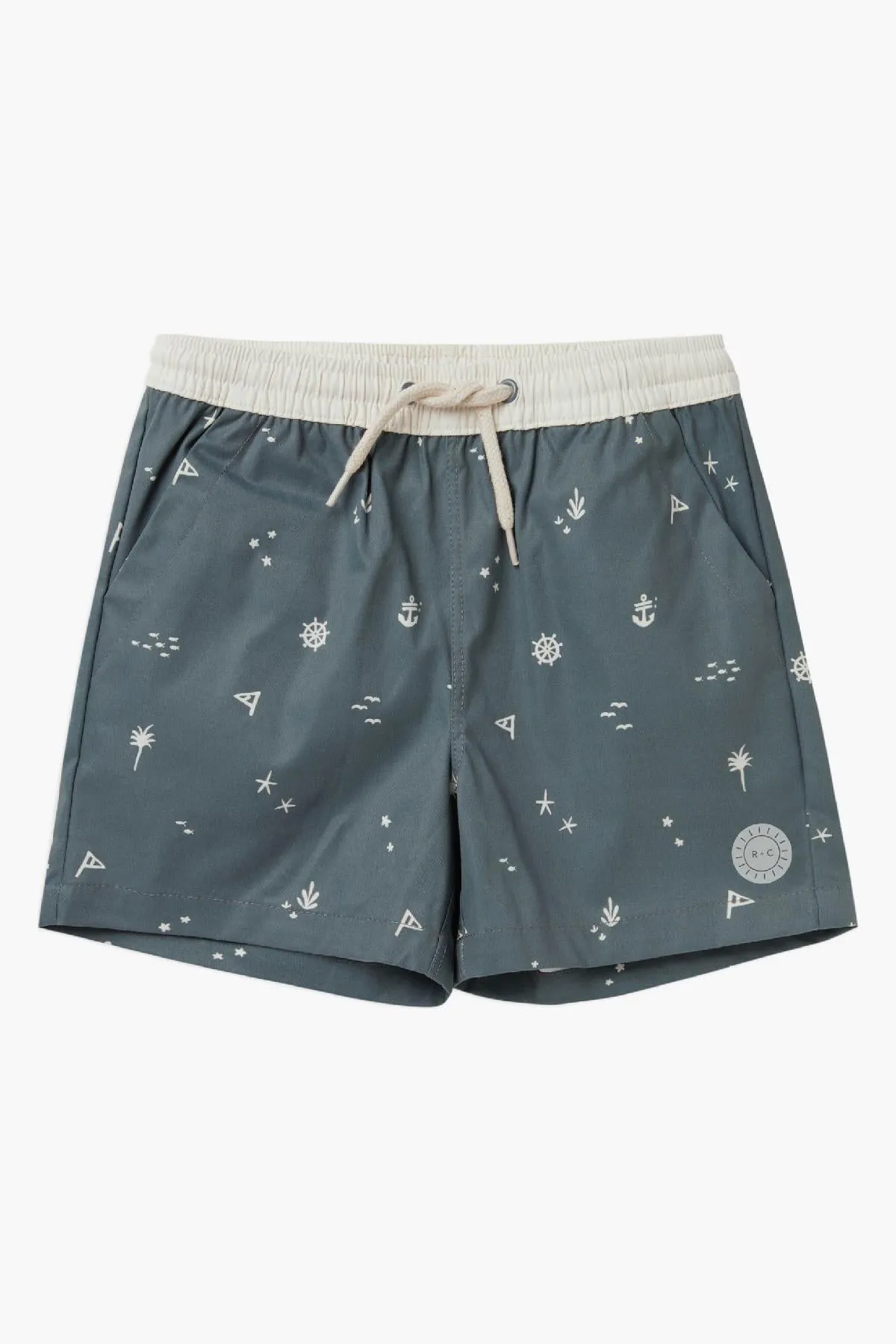 Kids Swim Rylee and Cru Nautical Boardshort (Size 8/9 left)