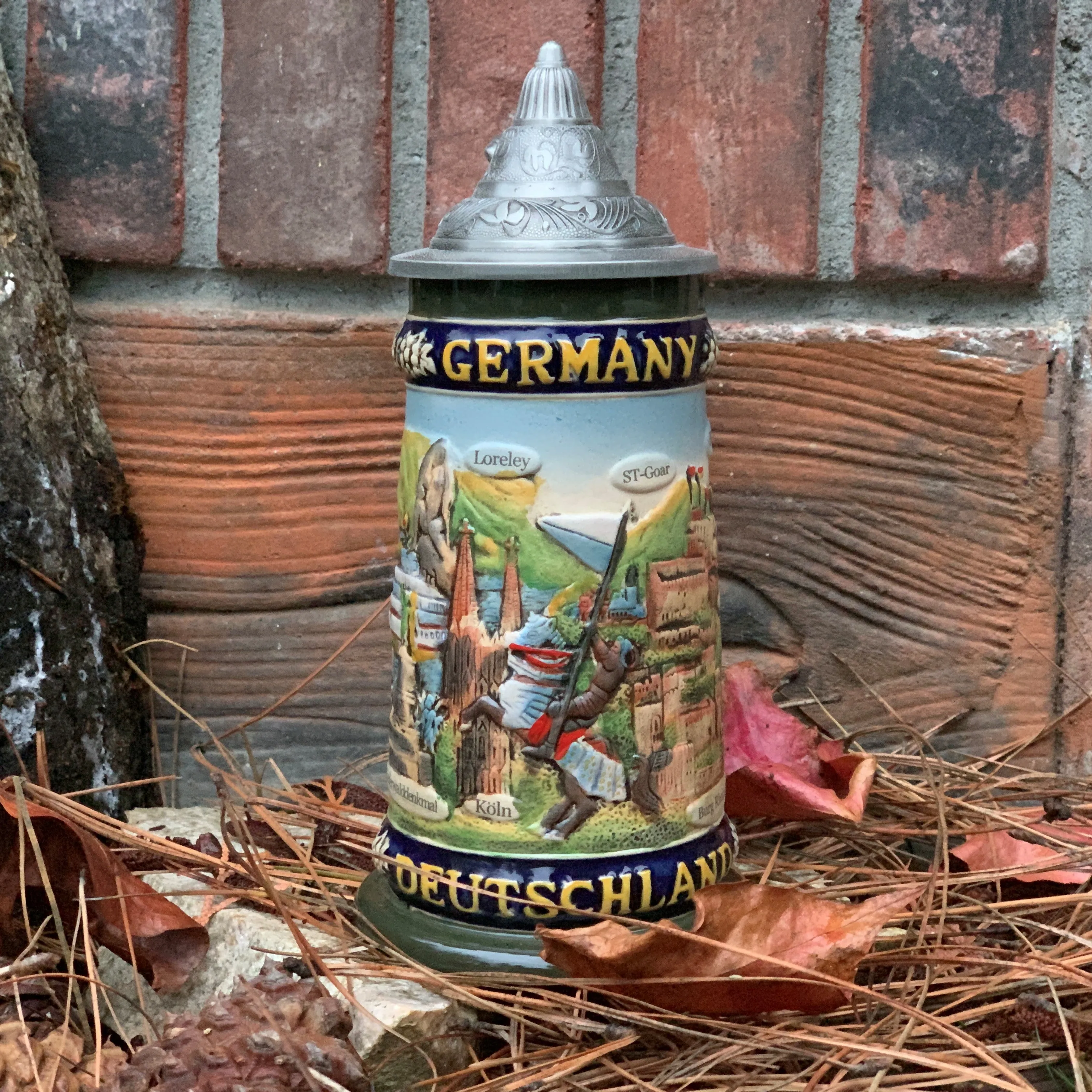 Legends of Germany Collectible German Beer Stein with Metal Lid