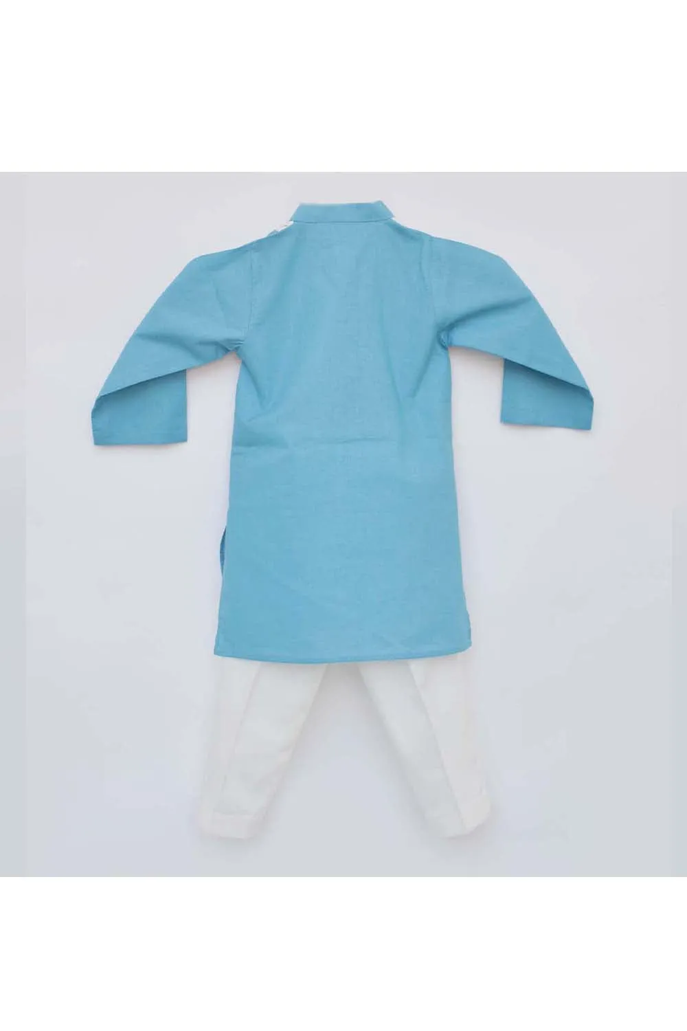 Light blue dori work kurta with white pant