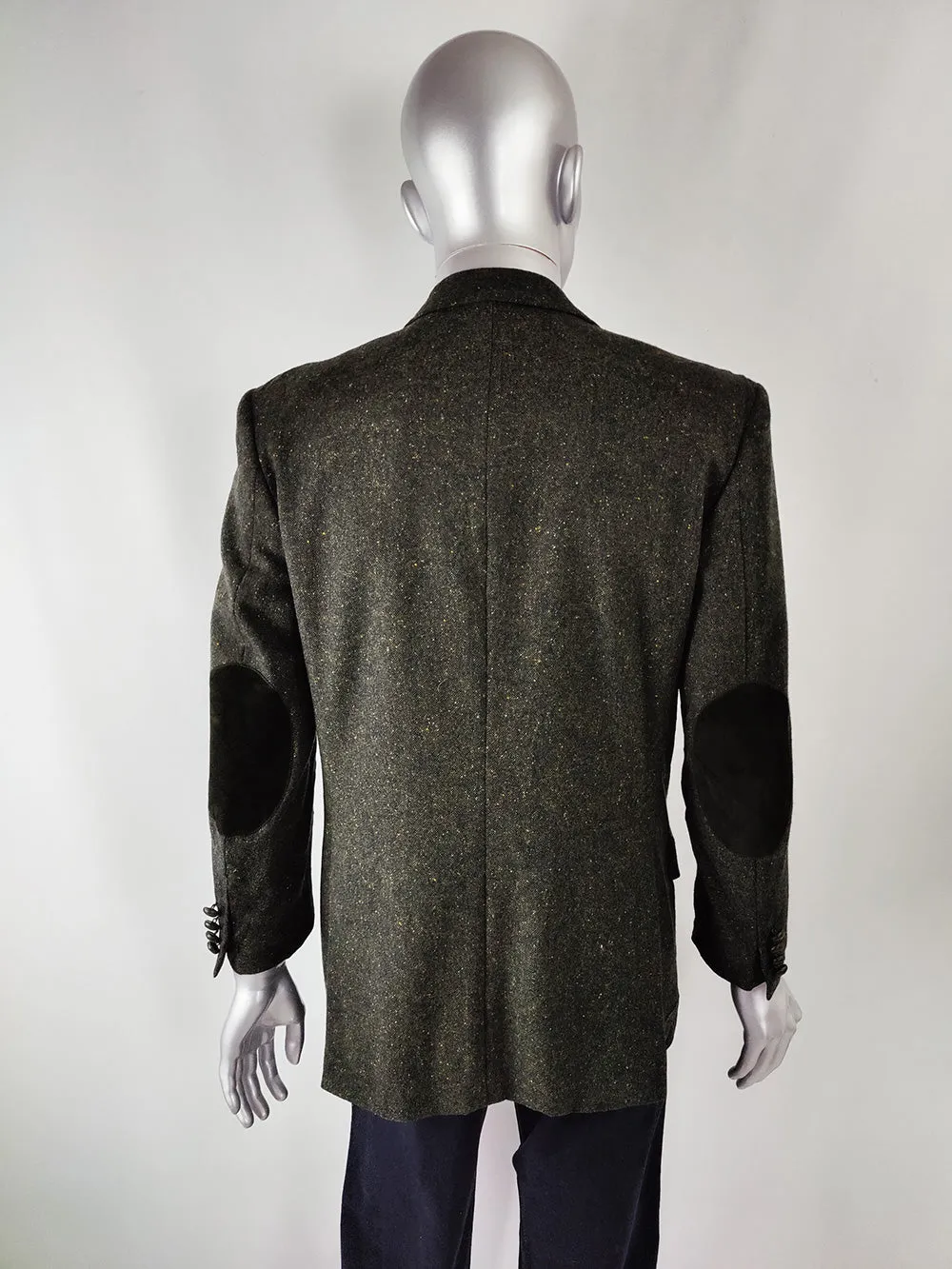 Luca D'Altieri Green Lambswool & Suede Sport Coat, 1980s