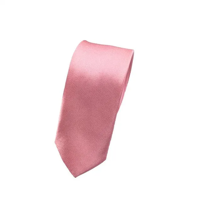 Mantieqingway Men Tie Wedding Skinny Necktie Female Narrow Solid Color Polyester Ties for Men Necktie Gravata Slim Tie Cravat