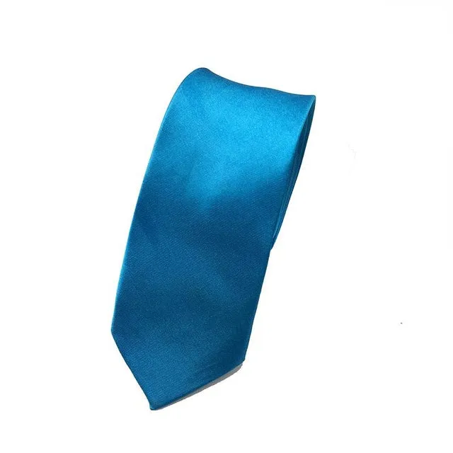 Mantieqingway Men Tie Wedding Skinny Necktie Female Narrow Solid Color Polyester Ties for Men Necktie Gravata Slim Tie Cravat